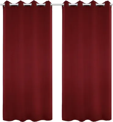 Immagine prodotto di 2 tende oscuranti con passanti, colore bordeaux | 135 x 245 cm