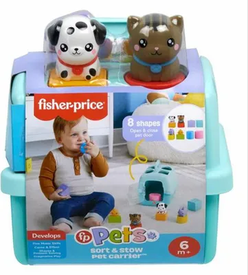 Produktbild von Fisher-Price FP Pets Sortier- und Tiertransportbox Baby und Kleinkind Formsortier-Spielzeug, 8 Blöcke, 0,5 Jahr(e), Kunststoff, Mehrfarbig