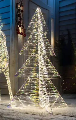 Image de Arbre LED "Rainbow" 1,15 m de haut, 720 lumières blanches chaudes, éclairage de Noël, éclairage extérieur, décoration lumineuse, arbre de Noël, décoration de jardin pour l'extérieur