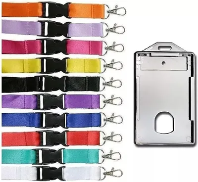 Produktbild von 1x WEISS Ausweisset Ausweishülle Kartenhalter RFID-Schutz Schlüsselband Umhängeband 20mm