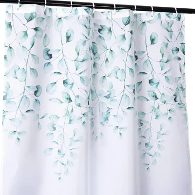 Produktbild von Duschvorhang FASTY Blätter Anti-Schimmel Polyester Badezimmervorhang Bad-Stoff 120x200cm Grün Robust