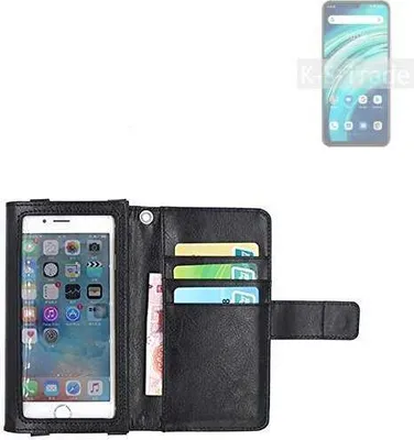 Produktbild von K-S-Trade Handy Hülle Schutz Hülle Kompatibel mit UMIDIGI A9 Pro Case mit Displayschutz / Schutzfolie Flip Cover Wallet case Etui Hülle schwarz