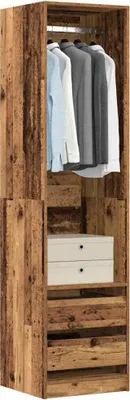 Produktbild von Möbel Kleiderschrank - elegantes Design - Garderobenständer - Altholz-Optik 50x50x200cm Holzwerkstoff NEU410984 - Kleiderschränke