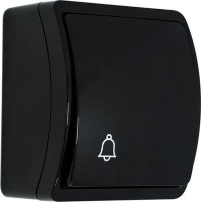 Immagine prodotto di Campanello a pulsante resistente agli spruzzi, nero, IP44 KOALA 155-05 ViPlast