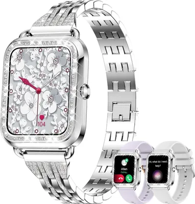 Produktbild von Smartwatch für Damen mit Telefonfunktion 1.29" Touch-Farbdisplay SpO2 Schlafmonitor Menstruationszyklus 19 Sportmodi Musik