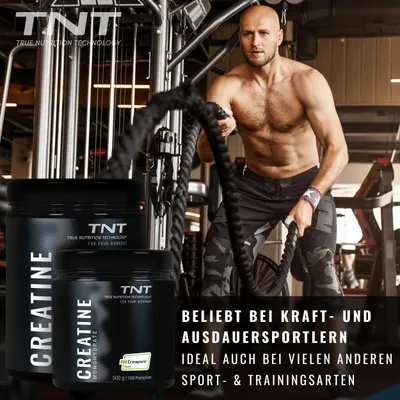 Produktbild von TNT Creatine Monohydrate Creapure® (500g) - reines Kreatin für Kraftsport und Leistungssportler -  Germany