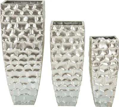 Immagine prodotto di FURNLUX Vaso Argy Silver 39cm (3 pezzi) / Colore principale: Argento / Dimensioni: 39 x 91 x 39 cm