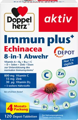 Obrázok produktu pre Doppelherz Immune plus Echinacea Depot Tablets 120 kapsúl