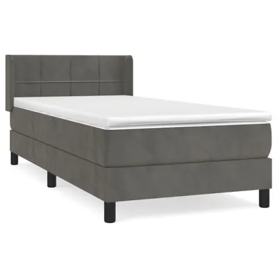 Obrázek produktu pro vidaXL Postel Boxspring s matrací Dark Grey 100x200 cm Velvet