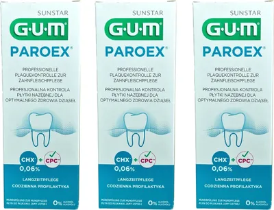 Produktbild von 3x GUM Paroex 0,06% CHX Mundspülung 500ml