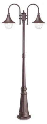 Immagine prodotto di Lampione Esterno Rustico-Country Cima Alluminio Coffee 2 Luci E27