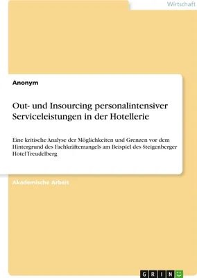 Produktbild von Out- und Insourcing personalintensiver Serviceleistungen in der Hotellerie