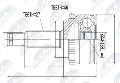 Produktbild von NTY Gelenksatz Antriebswelle Vorne Rechts Vorne Links für HYUNDAI i30 (FD) NPZ-KA-308