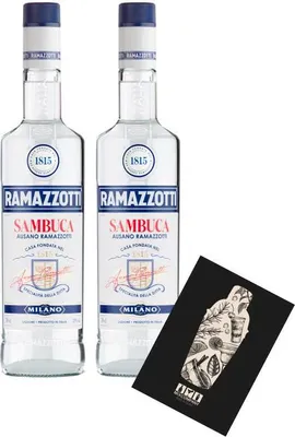 Produktbild von Ramazzotti 2er Set Sambuca 2x 0,7L (38% Vol) Sambuca Likör Liqueur Milano Italy- [Enthält Sulfite]