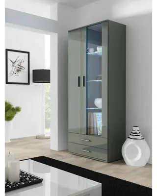 Obrázek produktu pro Vitrína Cama SOHO S6 2D2S šedá/šedý lesk