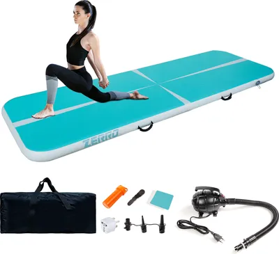 Produktbild von CCLIFE Air Tracking Matte Airtrack 5m Turnmatte Aufblasbar Klappbar mit Elektrischer Luftpumpe Yogamatte Tumbling Trainingsmatte 10cm Blaugrün
