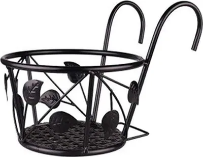 Produktbild von Hängendes Geländer Eisen Pflanzer Körbe Blumentopf Halter Hänger Metall Zaun Schiene für Terrasse Balkon Veranda Zaun