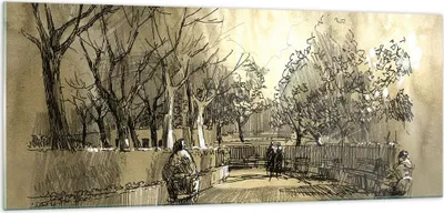 Produktbild von Bilder auf glas - Park Spaziergang Baum - 100x40cm - Glasbilder - Wandbilder - Kunstdruck - zum Aufhängen bereit - Wanddekoration aus Glas - Glas Bilder - Wandbild auf Glas - GAB100x40-3758