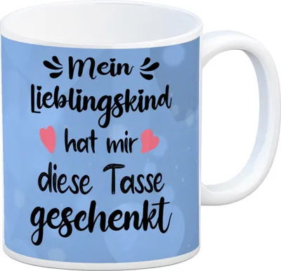 Produktbild von Lieblingskind Kaffeebecher in blau zum Mutter und Vatertag