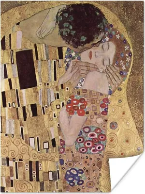 Produktbild von MuchoWow® Poster Der Kuss - Gemälde von Gustav Klimt 120x160 cm - Wandbilder