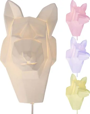 Produktbild von RGB LED Wandleuchte, Porzellan weiß, Hund, H 30 cm