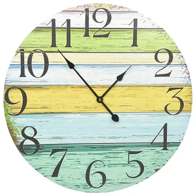 Image de vidaXL Horloge murale Multicolore 60 cm MDF