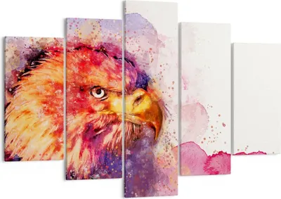 Produktbild von Bild auf Leinwand - Leinwandbild - Adler Vogel Feder - 150x100cm - Wand Bild - Wanddeko - Leinwanddruck - Bilder - Kunstdruck - Wanddekoration - Leinwand bilder - Wandkunst - EA150x100-4054