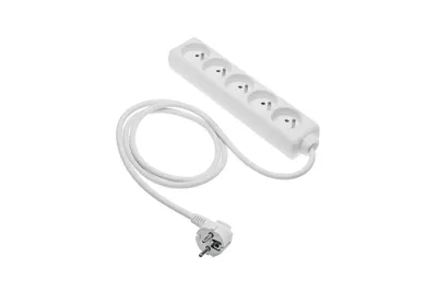 Obrázok produktu pre Predlžovací kábel 5 x 230V 10A 5 m biely