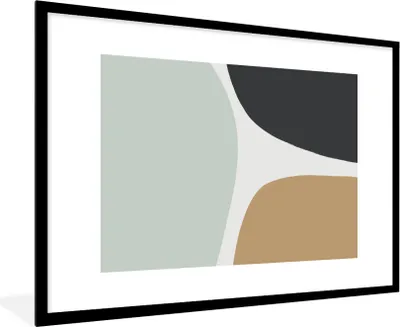 Produktbild von MuchoWow® Gerahmtes Poster Pastell - Minimalismus - Gestaltung 90x60 cm - Poster mit Schwarzem Bilderrahmen Wandposter Rahmen Foto Bilder - Wanddekoration - Fotos
