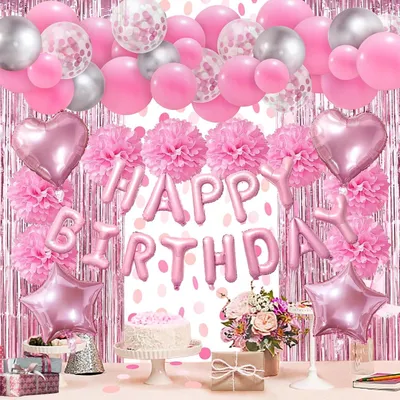 Obrázok produktu pre ZERODECO Sada dekorácií na narodeniny "Happy Birthday" pre dievčatá a dámy