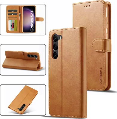 Produktbild von Samsung Galaxy S23+ Hülle, Klapphüllen Brieftasche Leder Magnetverschluss Ständer Schutzhülle für Galaxy S23+ Gelb