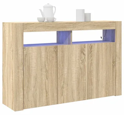 Image de vidaXL Sideboard Chêne Sonoma 116 x 30 x 75 cm Matériau dérivé du bois