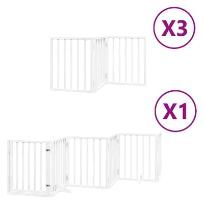 Obrázek produktu pro Zábrana pro psy s dvířky skládací 15 panelů bílá 750 cm topol