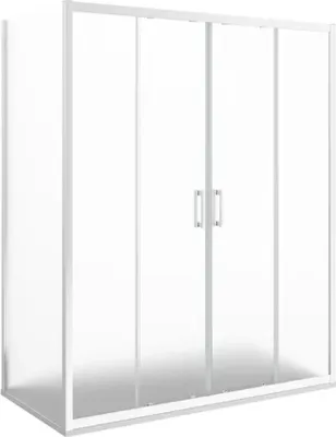 Image de Cabine de douche 195x100 cm hauteur 200cm 1 verre fixe + ap. 4 cristaux centraux, cristal satiné - FRASCIO