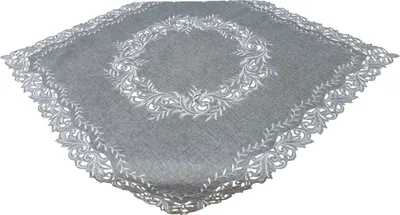 Produktbild von Graue quadratische Tischdecke 85/85 Grau Quadrat bestickt