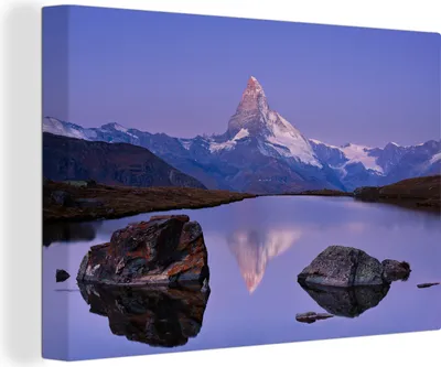 Zdjęcie produktu dla OneMillionCanvasses® - Wydruki na płótnie - 140x90 cm, Matterhorn i więcej w Szwajcarii, grafika ścienna dekoracja ścienna