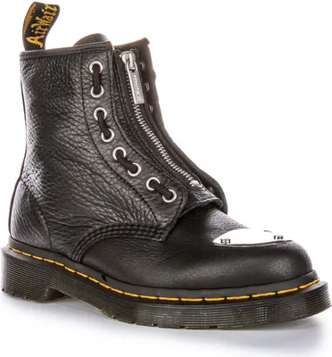 Produktbild von Dr. Martens 1460 Zehenplatte Funktionale Arbeitskleidung Metall Damen Leder Stiefeletten in Schwarz – undefined / Schwarz