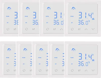 Obrázek produktu pro 9X Smart Thermostat 16A pokojový termostat s elektrickým ovládáním podlahového vytápění, s dotykovým LED displejem, pro domácnosti kanceláře nákupní centra hotely