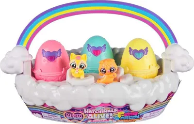 Produktbild von Hatchimals Alive Neon Rainbow Spring Basket, 3 Jahr(e), Mehrfarbig