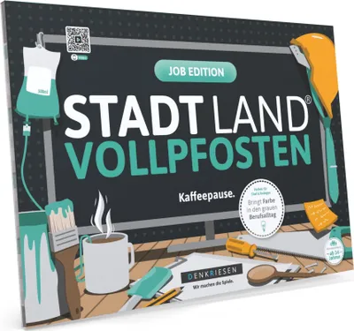 Produktbild von Stadt Land Vollpfosten® Job Edition – "Kaffeepause." | A4 Spielblock