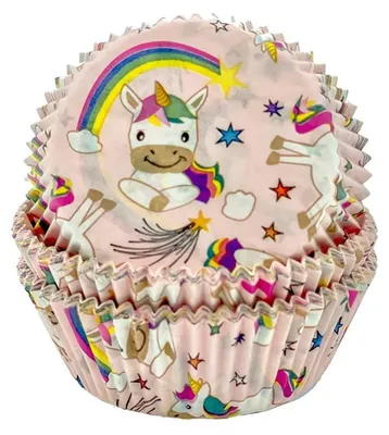 Produktbild von Demmler Muffinformen Einhorn - zum Dekorieren selbstgemachter Muffins - 60Stk. pro Packung - 5012326050