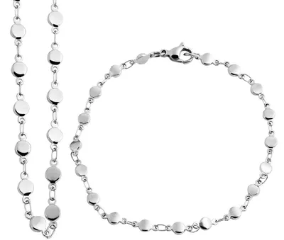 Produktbild von Akzent 5120050-001 Edelstahl Schmuckset (Kette und Armband), silberfarbig