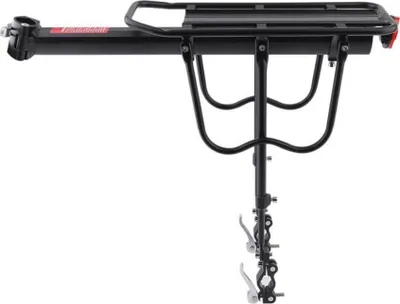 Produktbild von BAYLI Fahrradgepäckträger, Aluminium, Schwarz, Schnellspanner, 50 kg Traglast, für Sattelstütze hinten, universell für City- & Mountainbikes, Transportfläche 36x14,5 cm, Gesamtlänge 52 cm, 1350 g, inkl. Montagezubehör