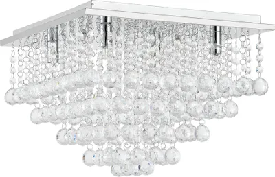 Produktbild von Kristall Deckenleuchte [38x38cm] Deckenlampe Lüster Zimmerlampe Chrom [lux.pro]