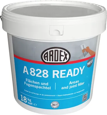 A white plastic bucket with a blue and gray label containing product information and branding.
