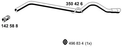 Produktbild von ERNST Abgasrohr Auspuffrohr passend für MERCEDES-BENZ A-Klasse (W169) Hinten 350426