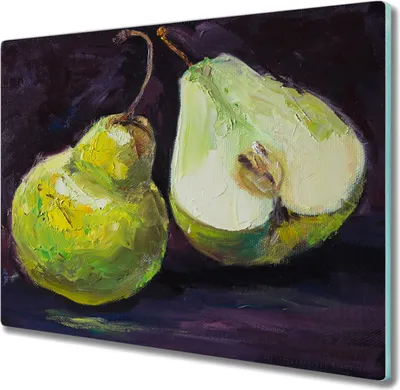 Produktbild von Coloray Herdabdeckplatte 60x52 cm Schneidebrett Kochplattenabdeckung Küchenbrett Hackbrett - Malerei Birnenfrucht