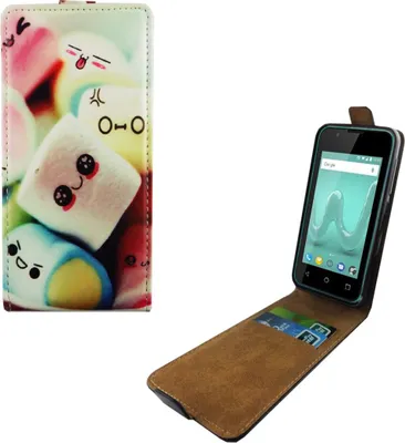 Produktbild von Handyhülle Tasche Flip für Wiko Sunny 2 Schriftzug Marshmallows