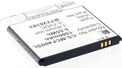Produktbild von Akku für Mobistel Cynus F4 Li-Ion 3,7 Volt 1500 mAh schwarz.