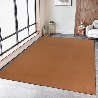 Image de Unyqoos® Relax Samba – Tapis uni lavable, en polyester, à poils courts, couleur or, dimensions 240 x 340 cm, poids 1250 g/m²